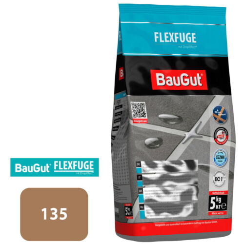Затирка для плитки BauGut FLEXFUGE 135 5 кг золотая пыль