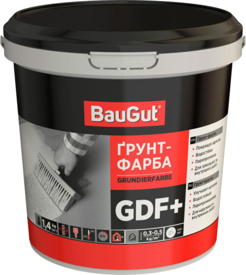 Грунтовочная краска адгезионная BauGut GDF+ 1,4 кг 1 л