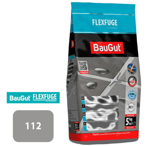 Затирка для плитки BauGut FLEXFUGE 112 5 кг серый