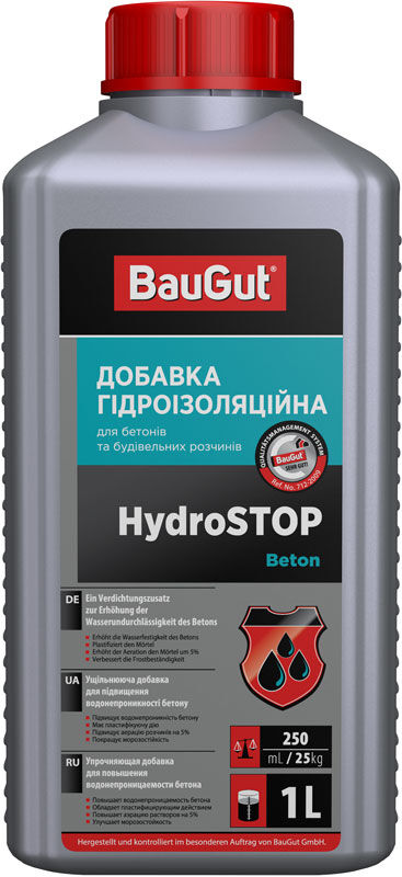 Добавка гидрофобная BauGut HydroSTOP Beton 1 л