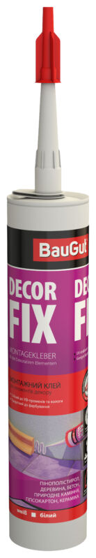 Клей монтажний BauGut Decor-Fix для елементів декору білий 310 мл