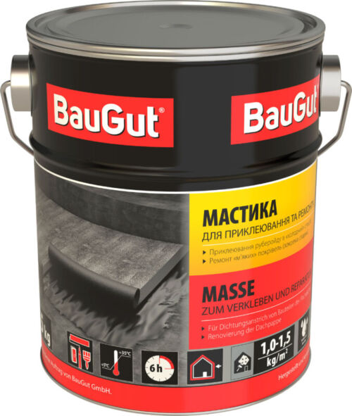 Мастика битумная BauGut для приклеивания и ремонта 3,5 кг
