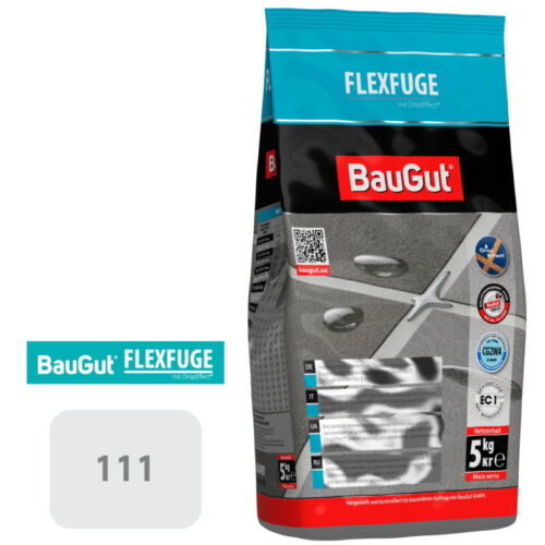 Затирка для плитки BauGut FLEXFUGE 111 5 кг серебристо-серый